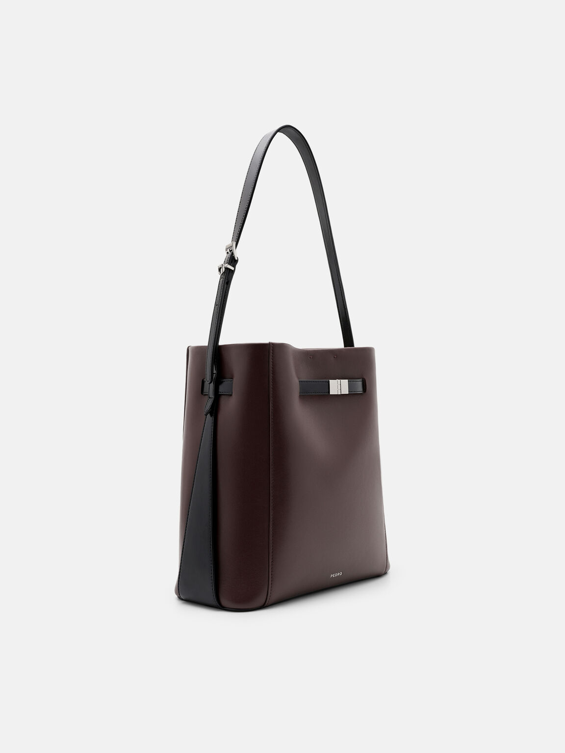 Tas Bucket Kulit Jatte dengan Sabuk, , hi-res