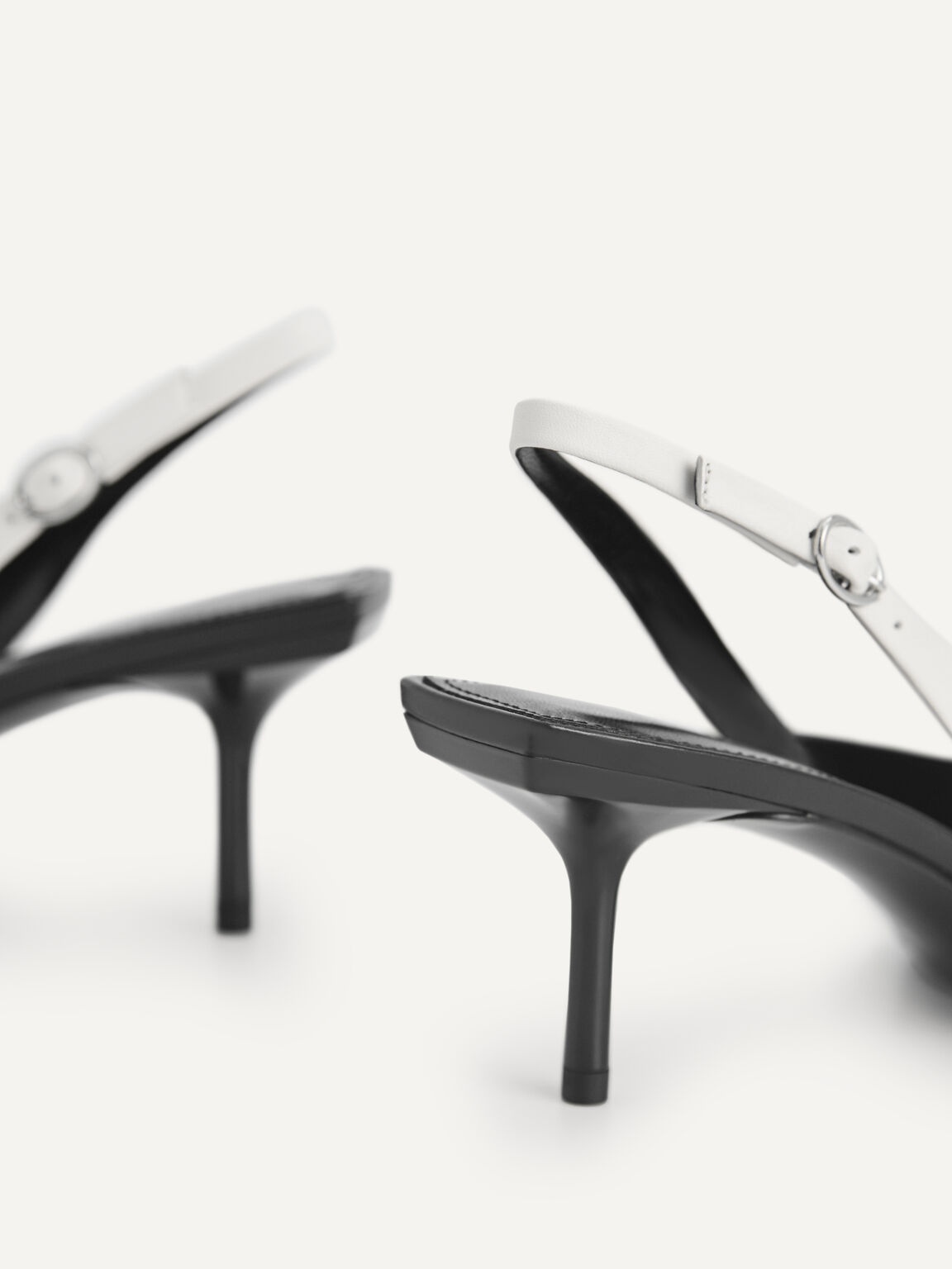 Icon Leather Pointed Toe Slingback Heels, , hi-res
