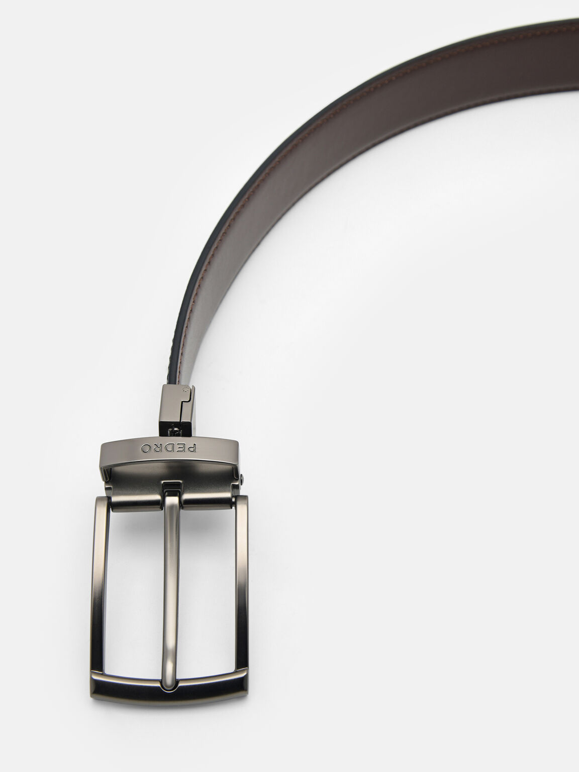 Leather Reversible Pin Belt, 