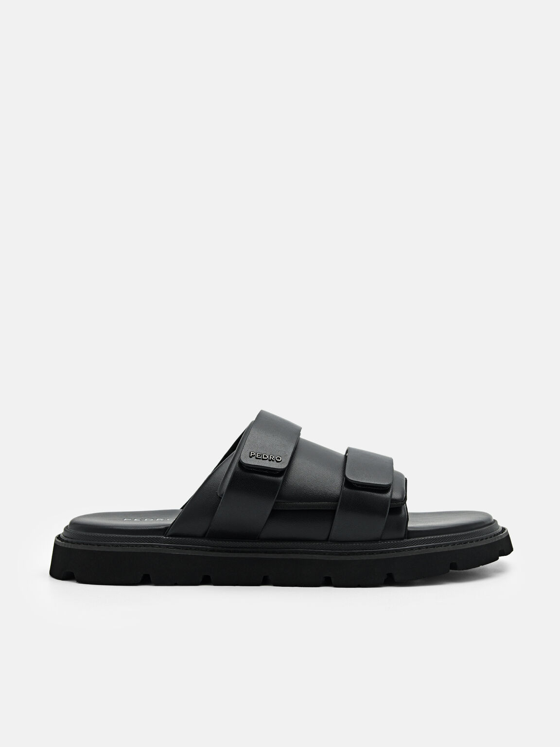 Velcro Slide Sandals, Black, hi-res