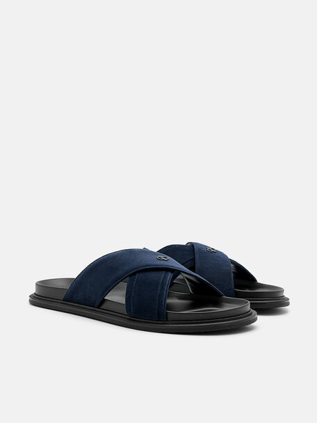 PEDRO Icon Leather Heel Sandals, Black