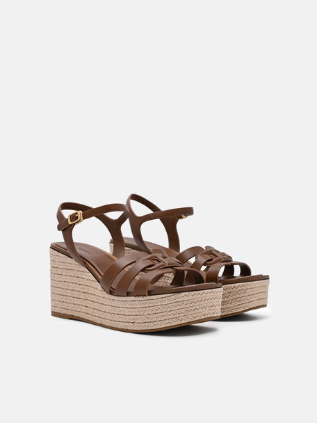 Carmel Leather Wedge Sandals, , hi-res