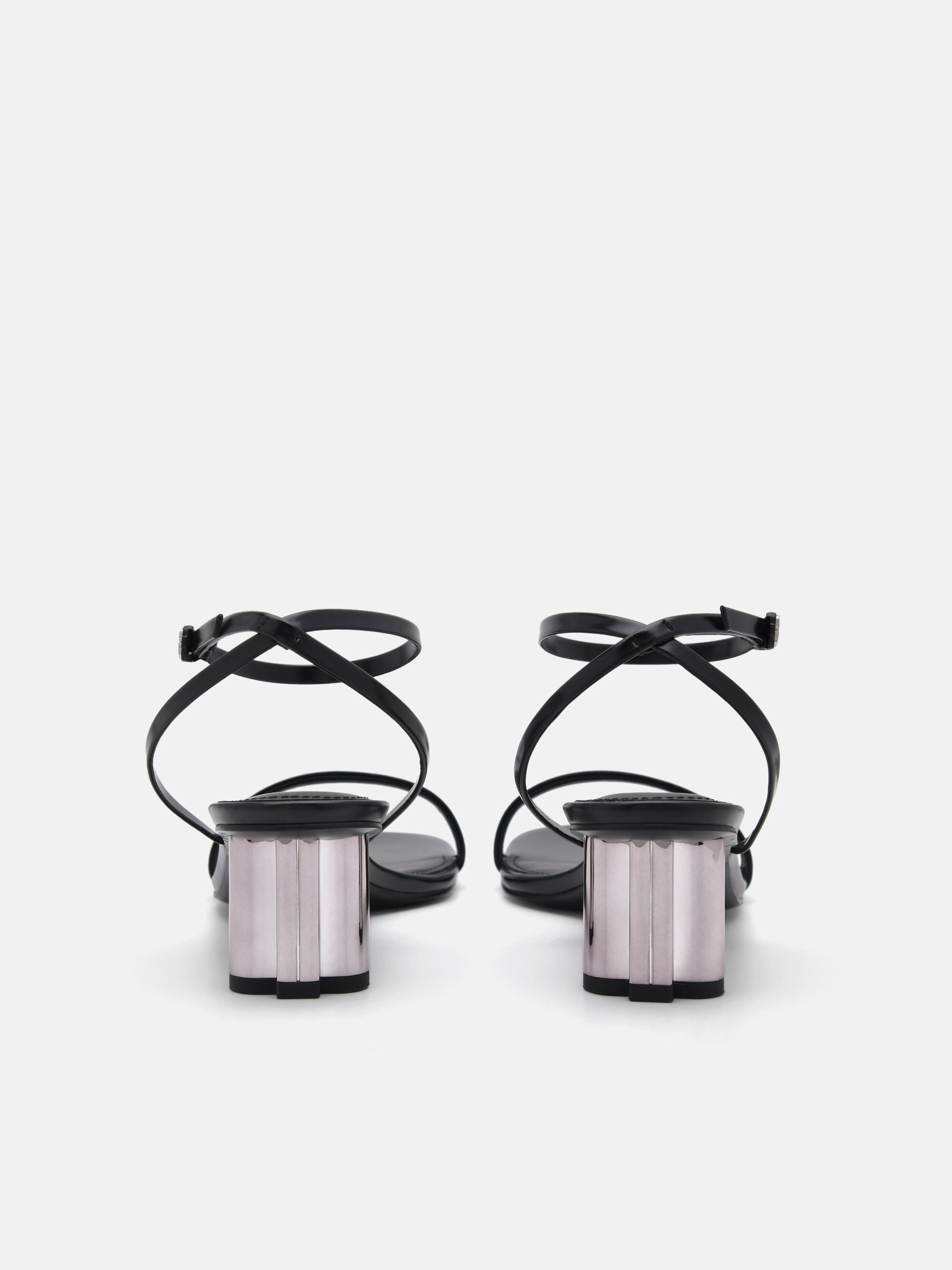 Black PEDRO Icon Leather Heel Sandals - PEDRO ID