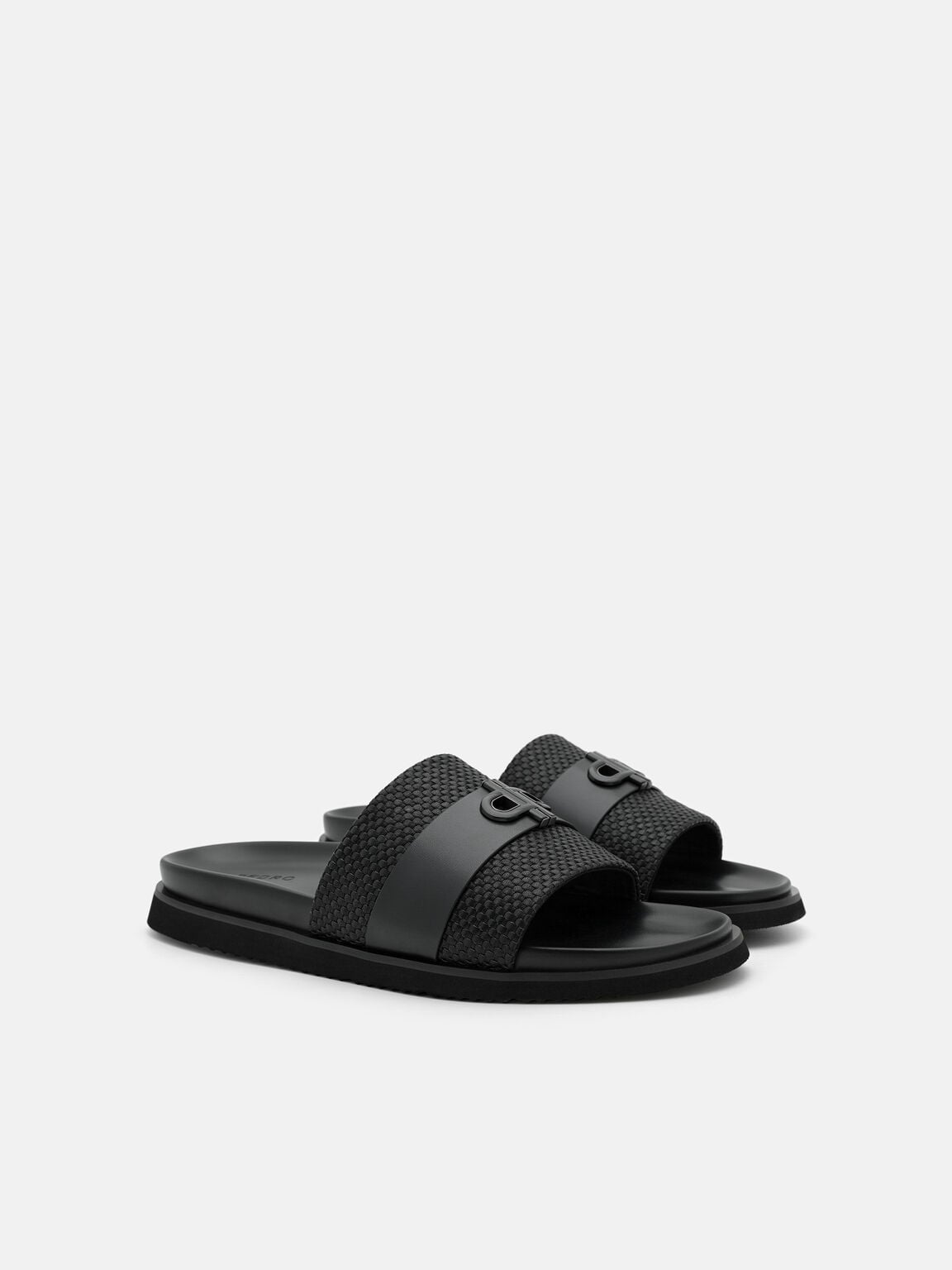 Woven Slide Sandals, , hi-res