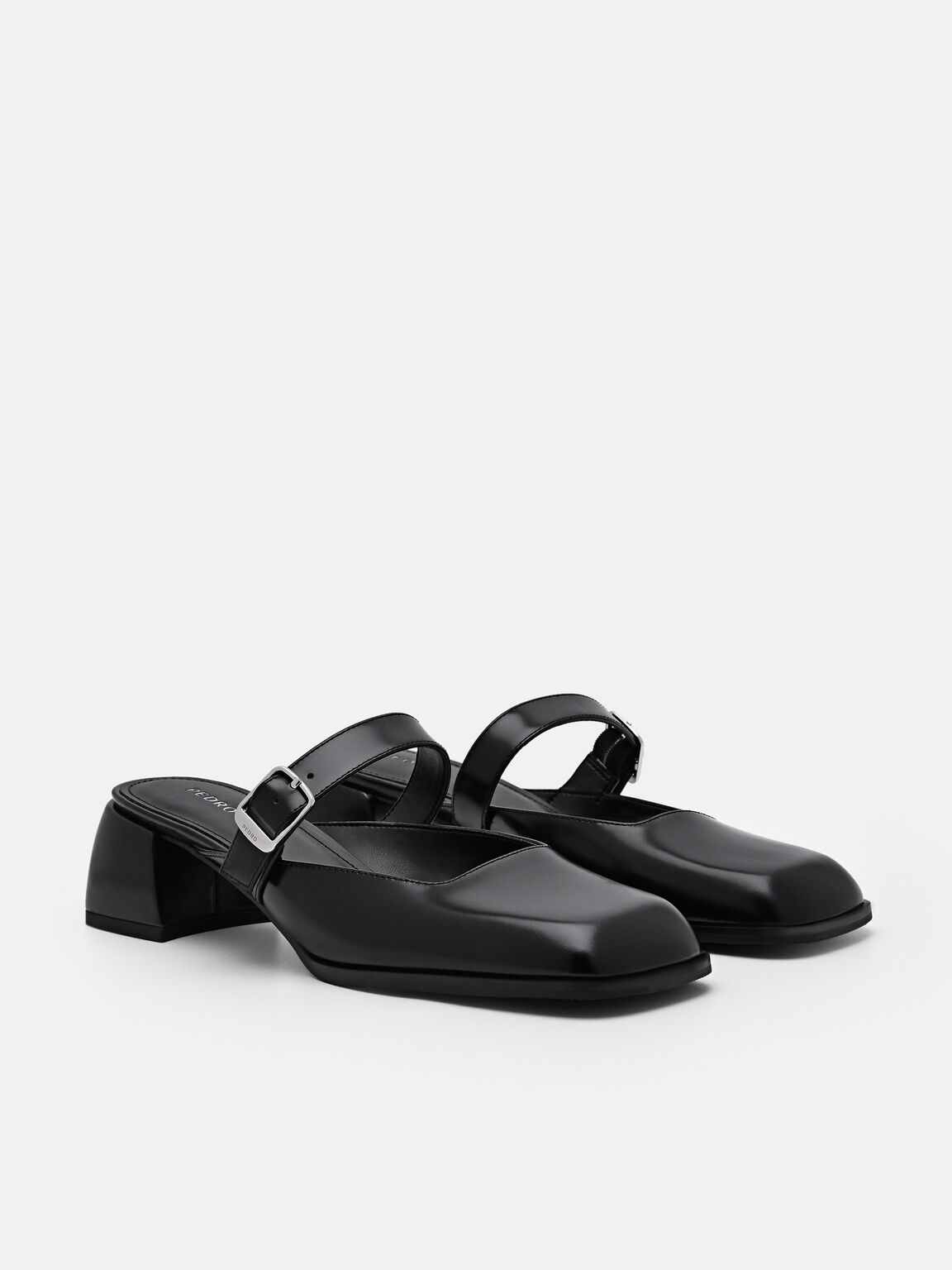 Varsha Leather Heel Mules, 