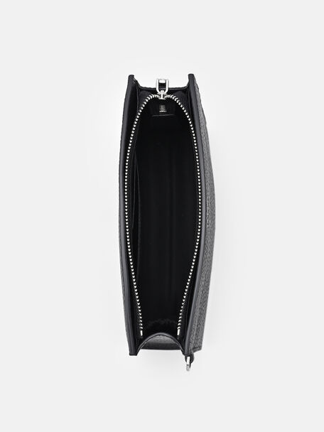 Pouch Mini Kulit dengan Ritsleting, 