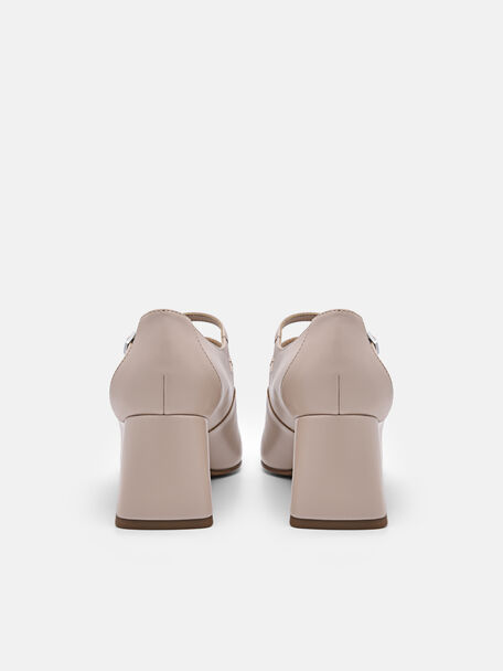 PEDRO Icon Leather Heel Sandals, Black