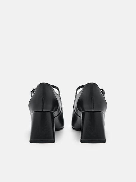 PEDRO Icon Leather Heel Sandals, Black