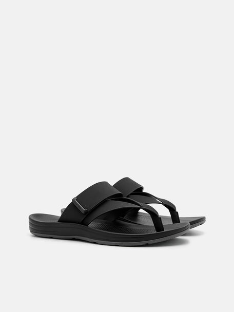 PEDRO Icon Leather Heel Sandals, Black