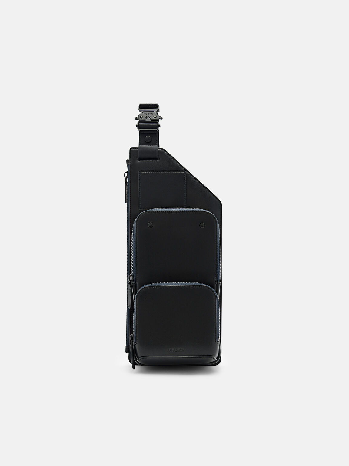 Leather Sling Pouch, Black, hi-res