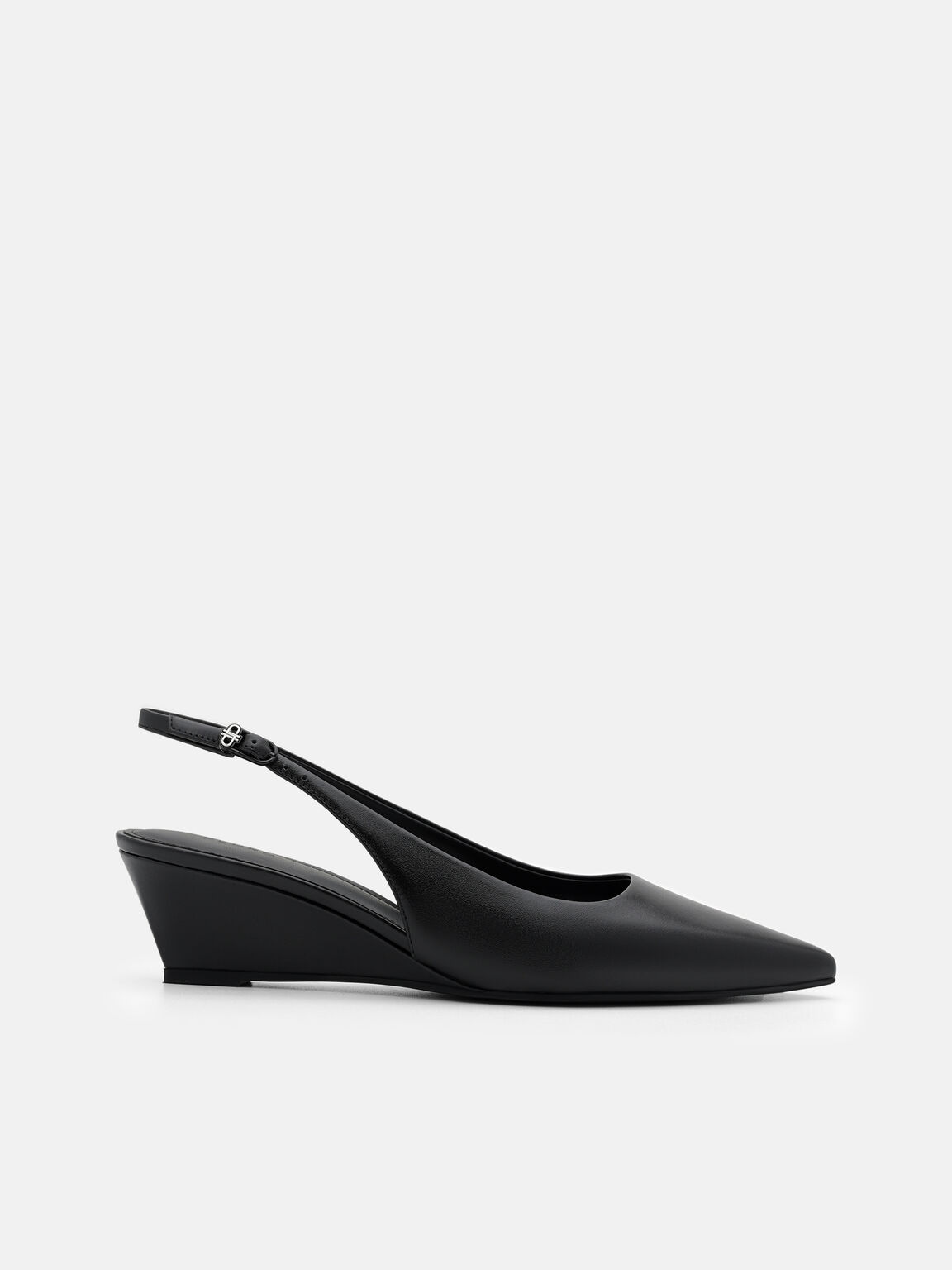 Sepatu Pumps Slingback Wedge Kulit Adena, , hi-res