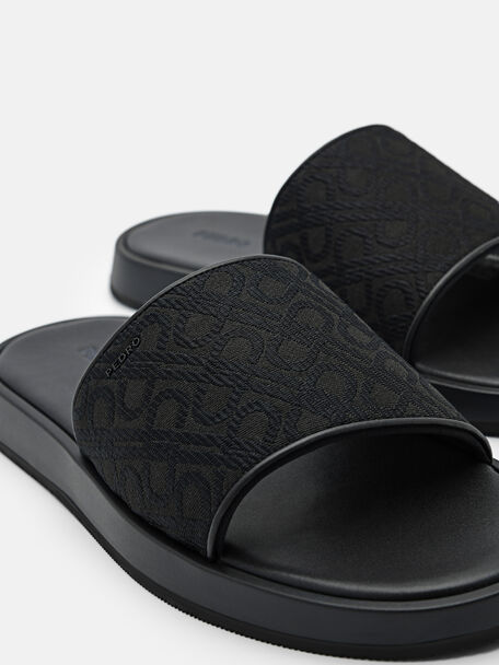 PEDRO Icon Leather Heel Sandals, Black