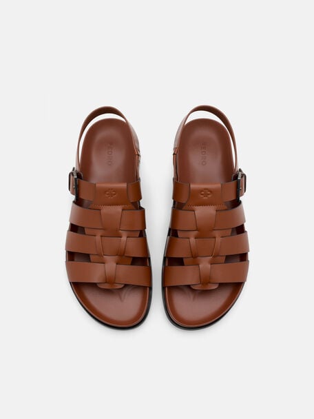 Sandal Kulit Caged Backstrap, , hi-res