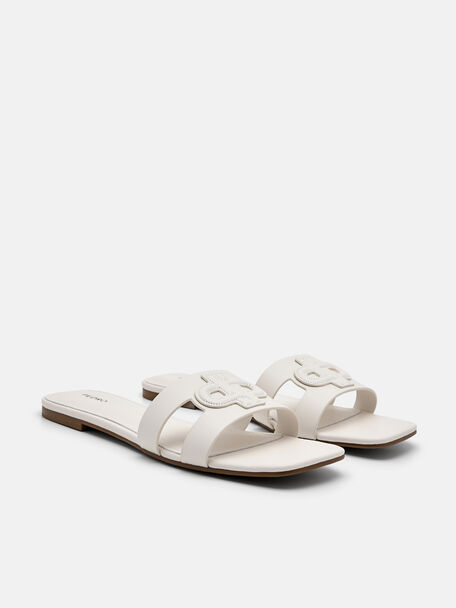 PEDRO Icon Leather Heel Sandals, Black