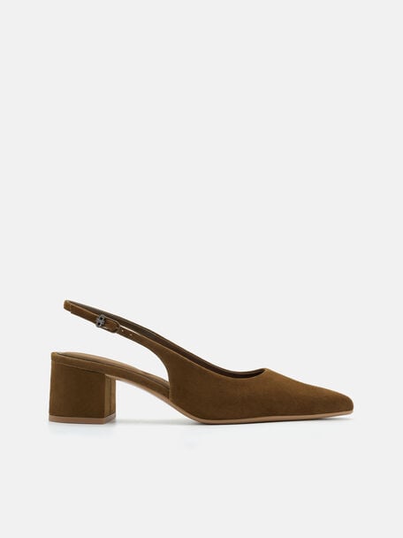 Quinn Suede Slingback Heel Pumps, , hi-res