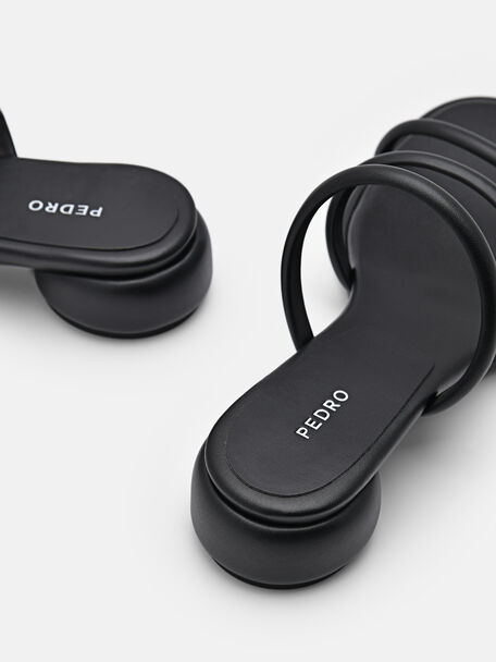 PEDRO Icon Leather Heel Sandals, Black