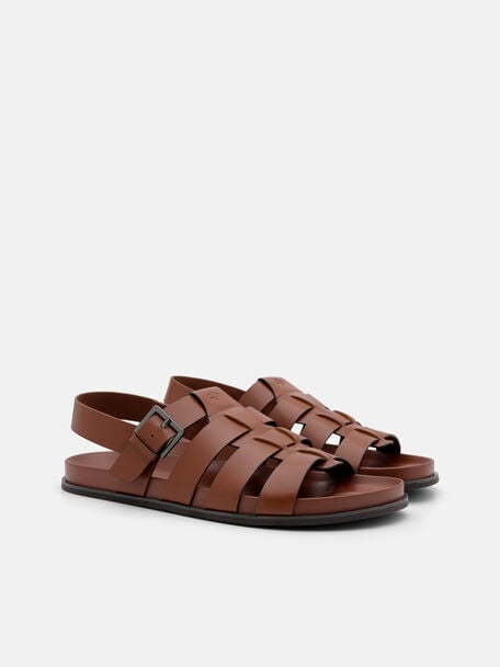 Sandal Kulit Caged Backstrap, , hi-res