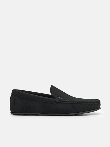 Knitted Fabric Loafers, Black, hi-res
