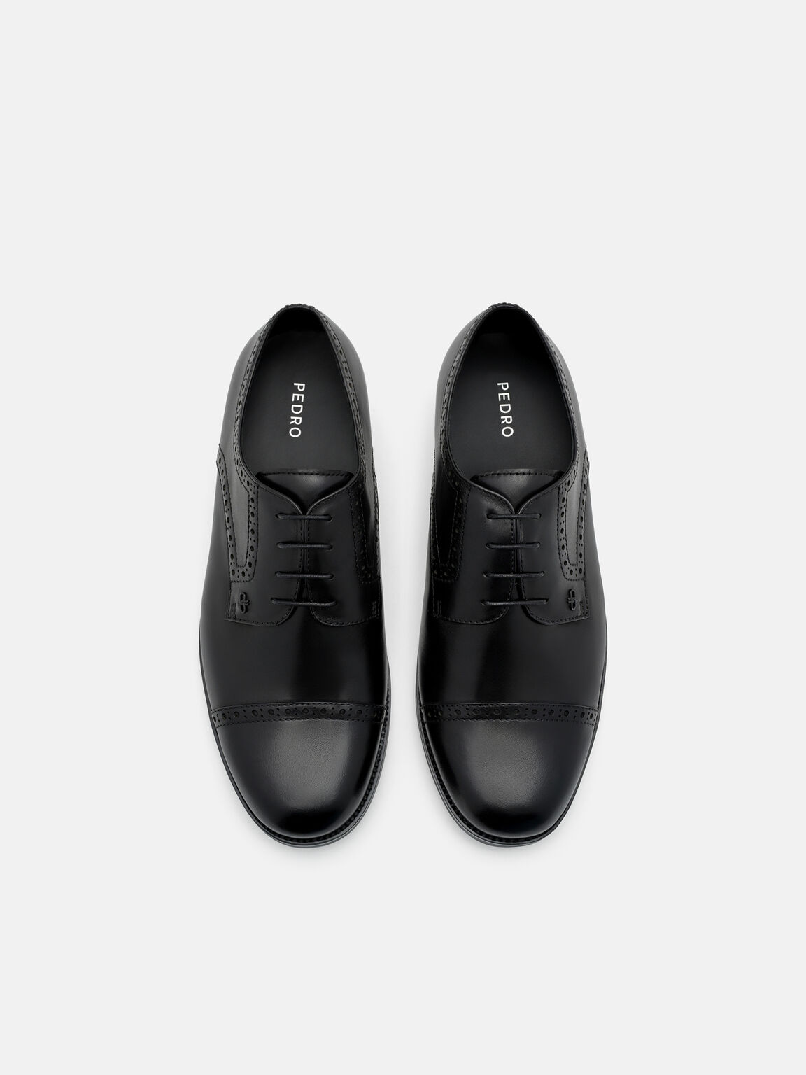 Leather Brogue Derby Shoes, , hi-res