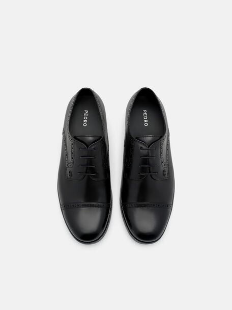 Leather Brogue Derby Shoes, , hi-res