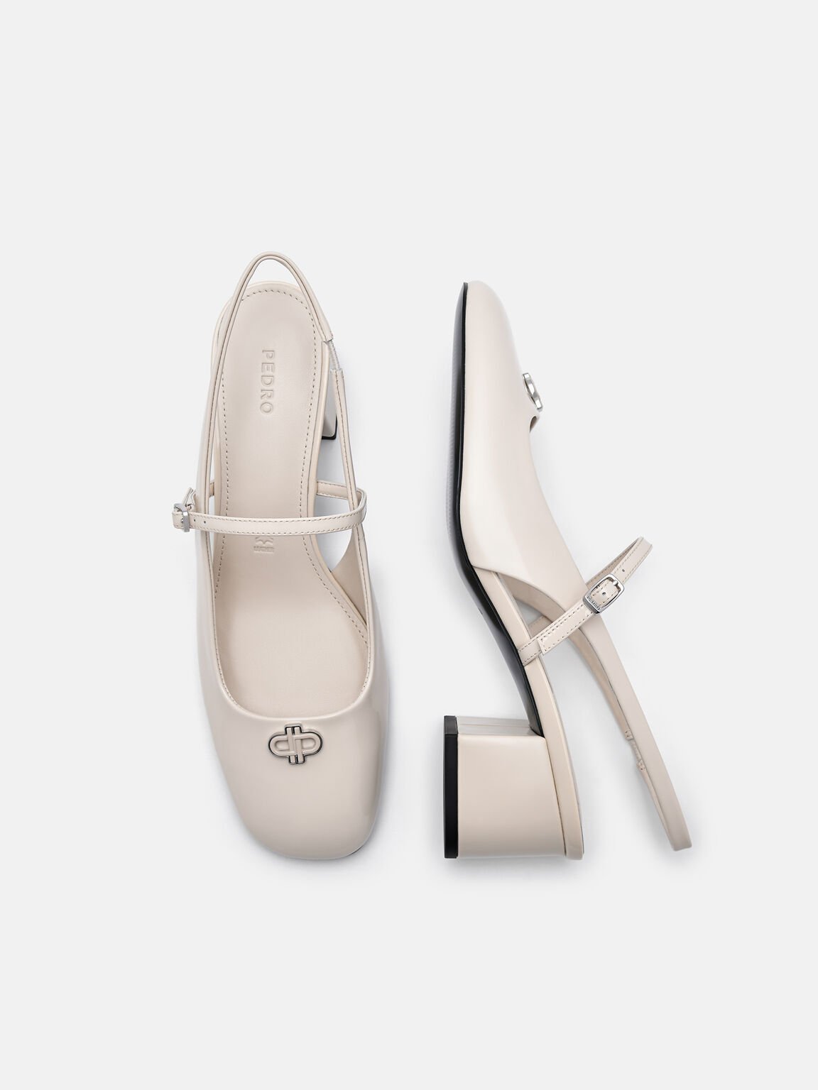 PEDRO Studio Pumps Slingback Kulit Patent, 