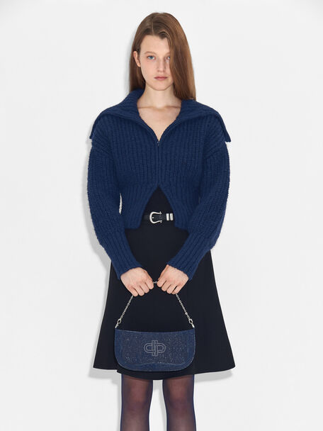 PEDRO Icon Glitter Suede Shoulder Bag, , hi-res