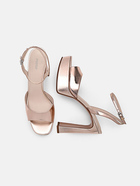 PEDRO Icon Leather Heel Sandals, Black