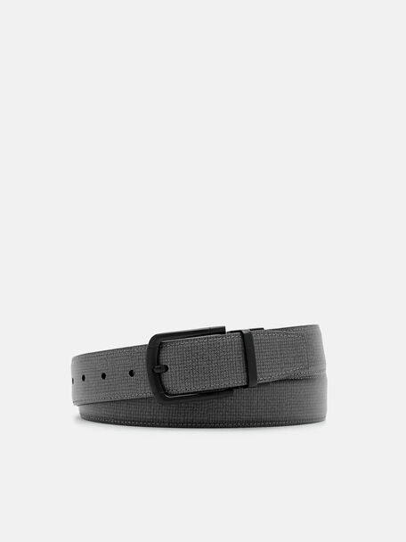Sabuk Pin Reversibel Kulit Saffiano, Dark Grey