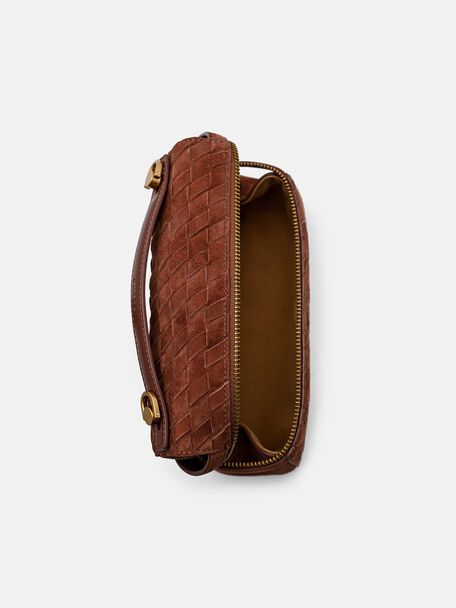 Alyssa Suede Woven Shoulder Bag, , hi-res