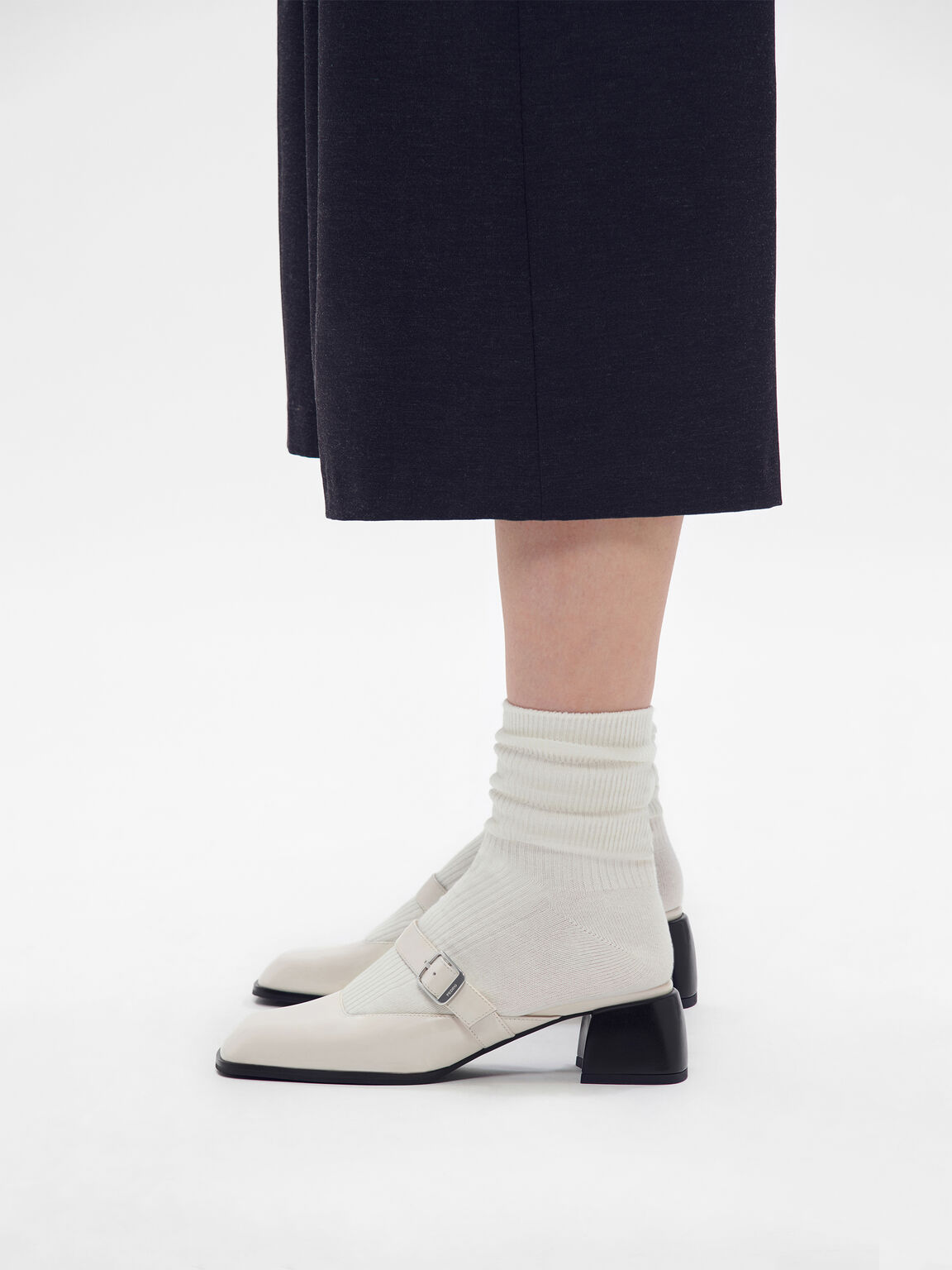 Varsha Leather Heel Mules, 
