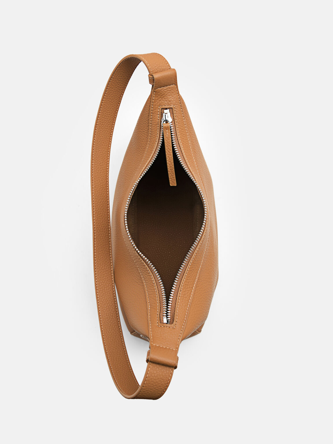 Demi Leather Shoulder Bag, Cognac