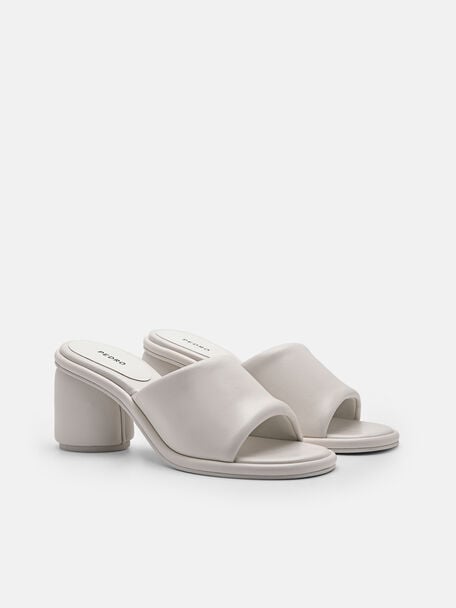 PEDRO Icon Leather Heel Sandals, Black