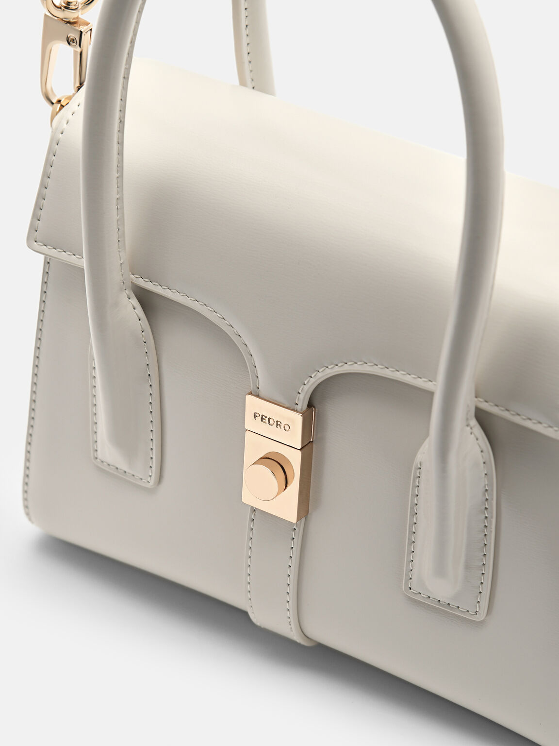 PEDRO Studio Farida Leather Compact Handbag, Chalk