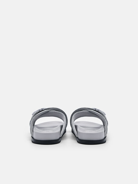 PEDRO Icon Leather Heel Sandals, Black
