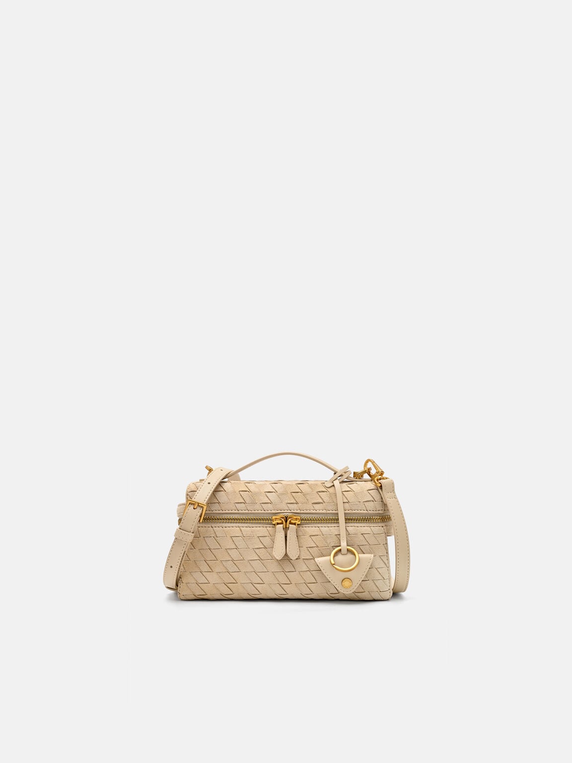 Alyssa Suede Woven Shoulder Bag, , hi-res