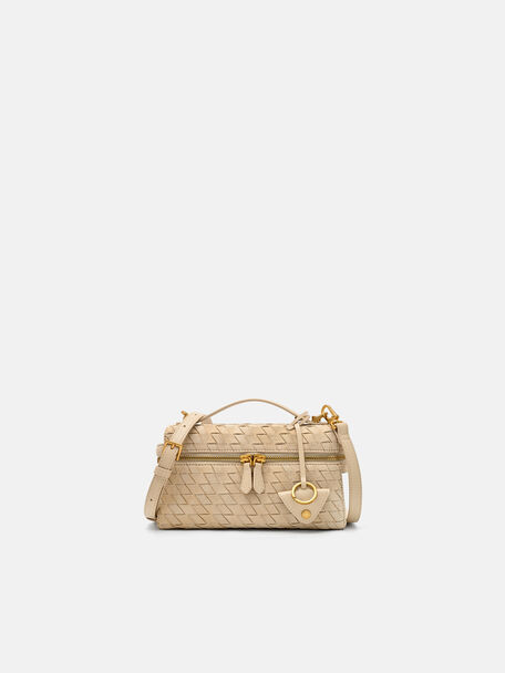 Alyssa Suede Woven Shoulder Bag, , hi-res