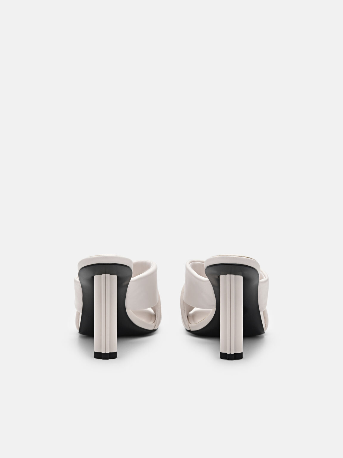 PEDRO Icon Leather Heel Sandals, Chalk