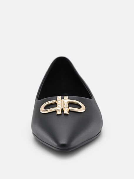 PEDRO Icon Leather Heel Sandals, Black