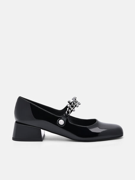 Cami Leather Mary Janes, Black, hi-res