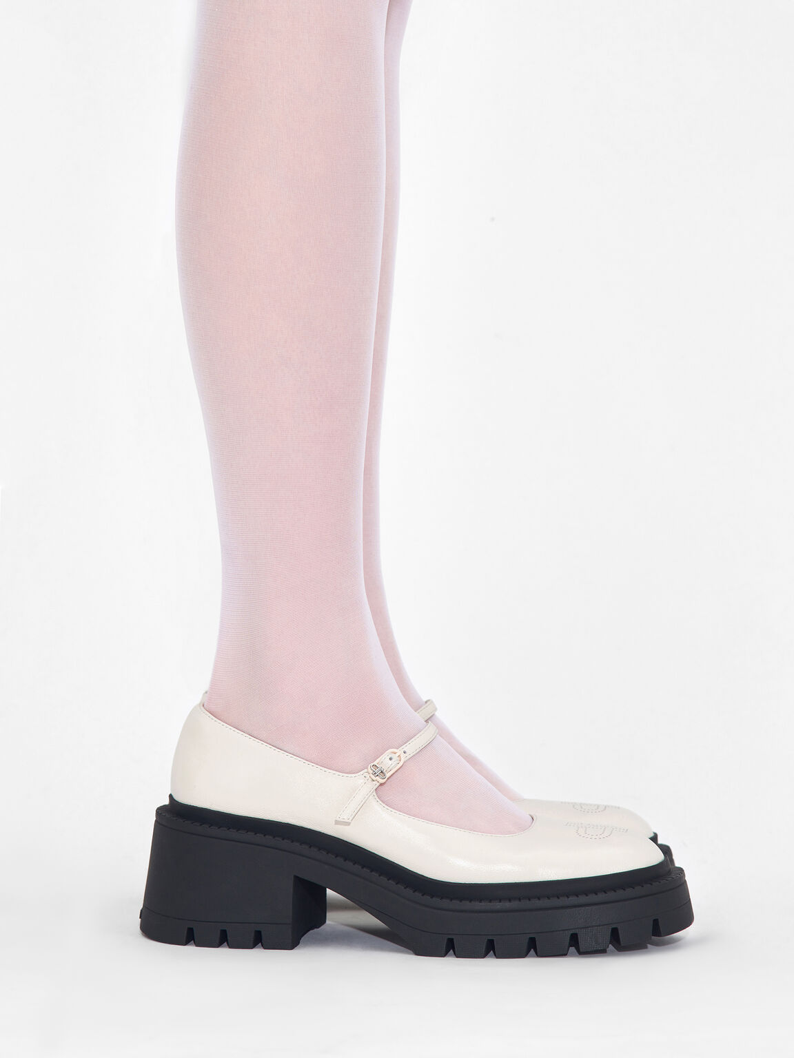 PEDRO Icon Leather Platform Loafers, Chalk