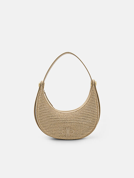 Tas Bahu Rafia PEDRO Icon, Sand
