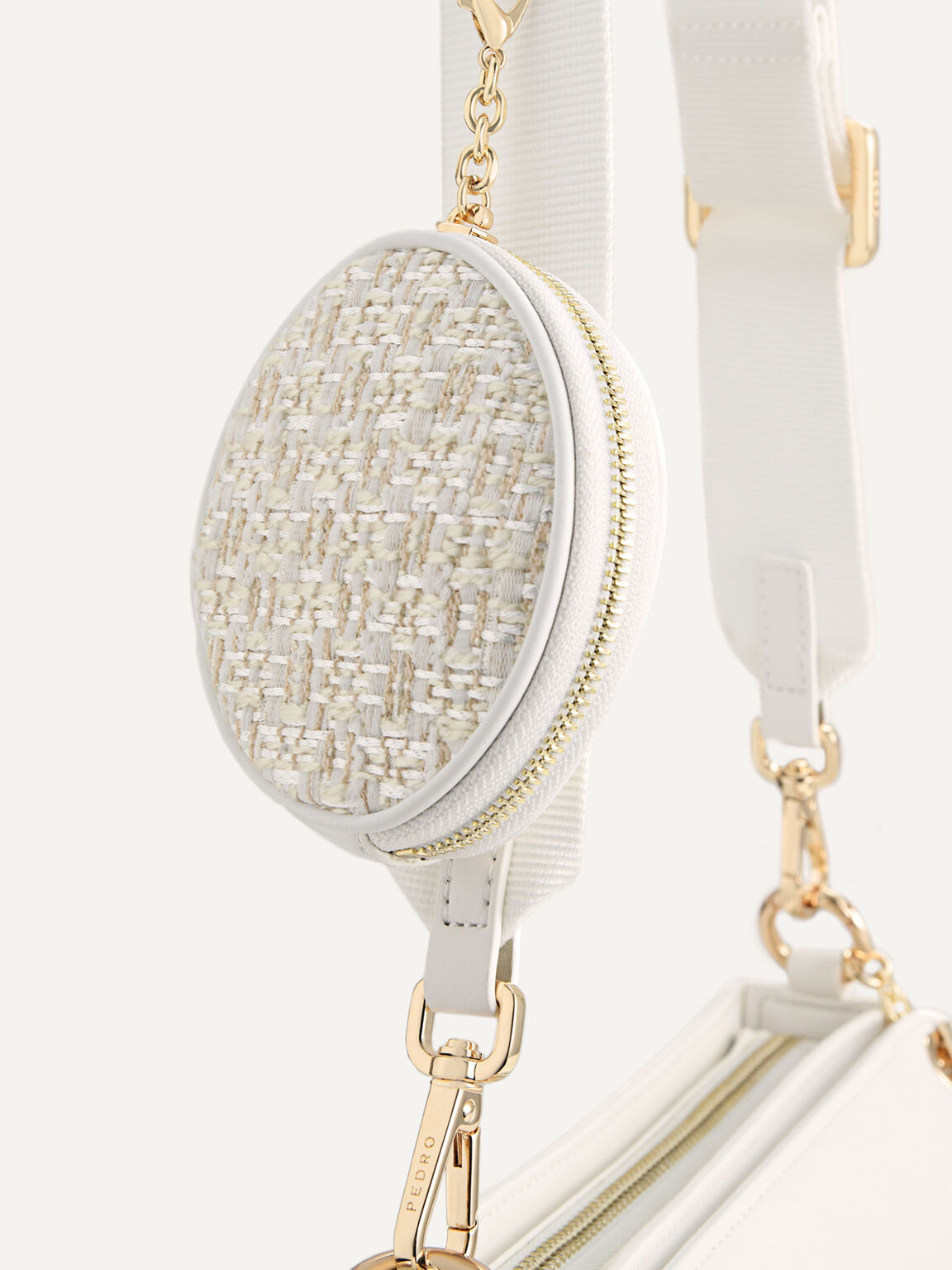 Dilone Houndstooth Double Flap Shoulder Bag, 