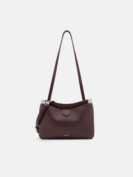 Tas Bahu Kulit dengan Sabuk Jatte, , hi-res