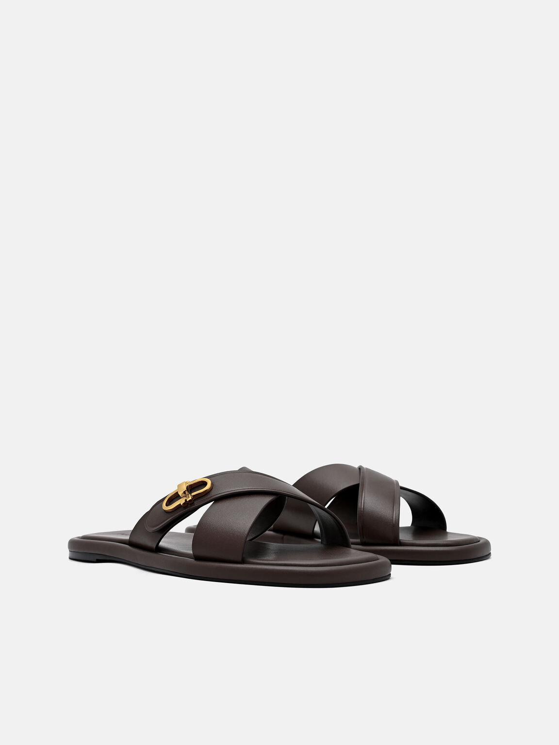 Sienna Leather Cross Sandals, , hi-res