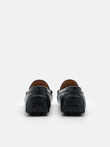 PEDRO Icon Leather Heel Sandals, Black