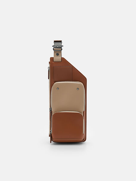 Leather Sling Pouch, Cognac, hi-res