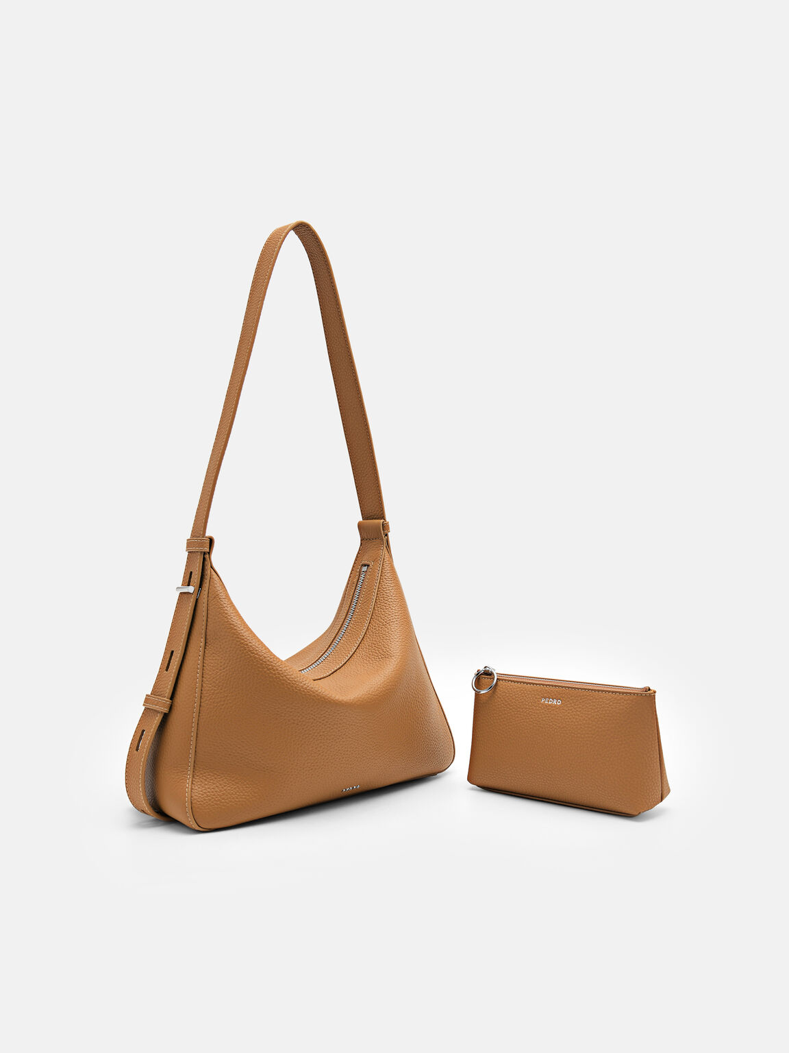Demi Leather Shoulder Bag, Cognac