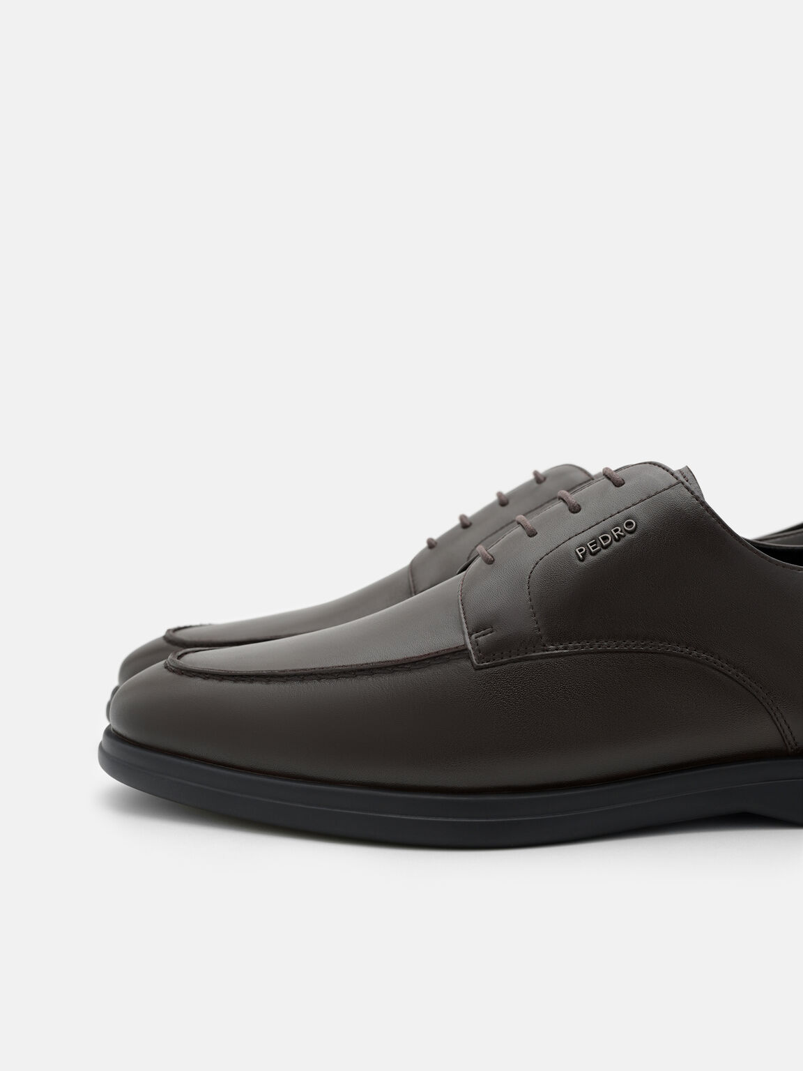 Burnished Leather Derby Shoes, , hi-res