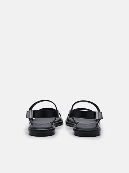 PEDRO Icon Leather Heel Sandals, Black