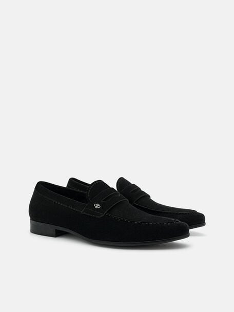 Suede Penny Loafers, , hi-res